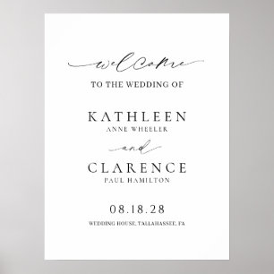 Póster Boda clásica elegante en blanco y negro