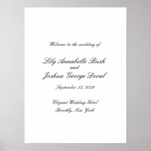 Póster Boda Clásica en Blanco y Negro Atemporal