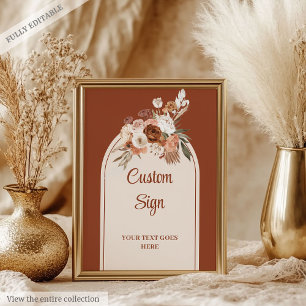 Póster Boda clásico del Arco de Terracota Pampas Sage Boh