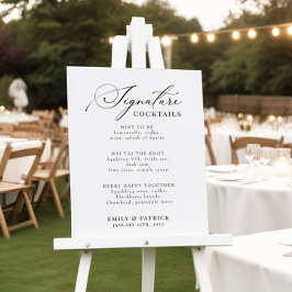 Póster Boda Cocktail Bar Menú Poster elegante moderno