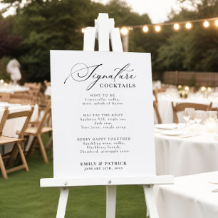 Póster Boda Cocktail Bar Menú Poster elegante moderno
