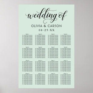 Póster Boda con Tinta Negra y Menta Moderna
