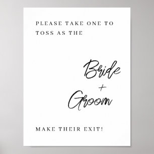 Póster Boda Confetti Toss Rótulo - Simplemente elegante