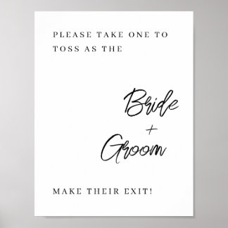 Póster Boda Confetti Toss Rótulo - Simplemente elegante