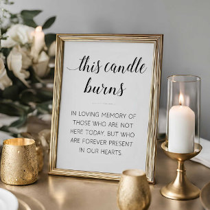 Póster Boda conmemorativa con vela que arde