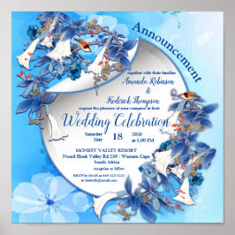 Póster Boda de acuarela de color claro