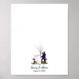 Póster Boda de amor al aire libre Couple Fingerprint Gues