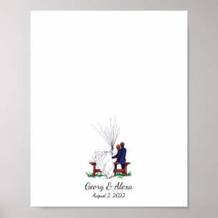 Póster Boda de amor al aire libre Couple Fingerprint Gues