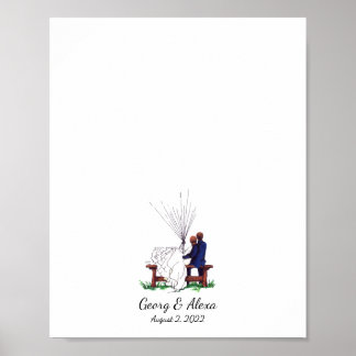 Póster Boda de amor al aire libre Couple Fingerprint Gues