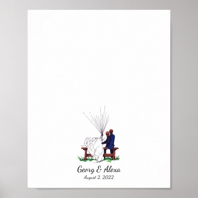 Póster Boda de amor al aire libre Couple Fingerprint Gues (Frente)