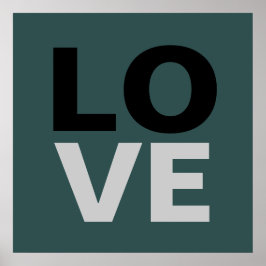 Póster Boda de amor de fondo gris de pizarra de moda