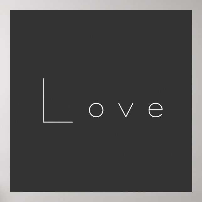 Póster Boda de amor gris elegante blanco (Frente)
