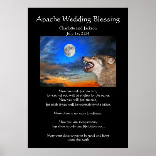 Póster Boda de Apache que bendice el lobo gris