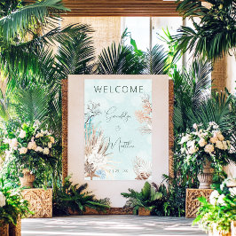 Póster Boda de Aqua Ocean & Shells