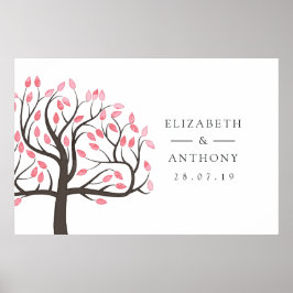Póster Boda de árbol con acuarela