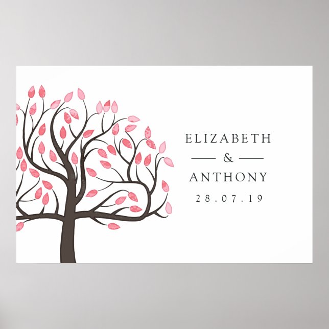 Póster Boda de árbol con acuarela (Frente)