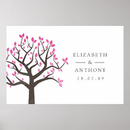 Póster Boda de árbol con acuarela