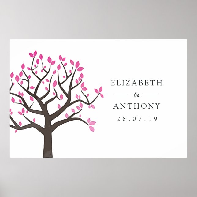 Póster Boda de árbol con acuarela (Frente)