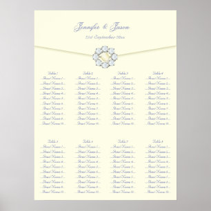 Póster Boda de asiento Plan Marfil con Perla y Diamantes