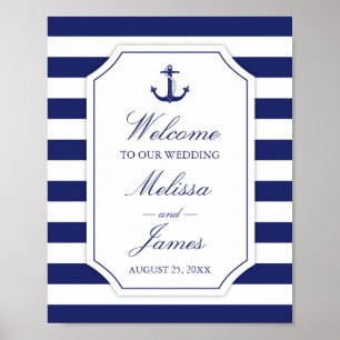 Póster Boda de banda azul de la Marina de Anclaje Náutico