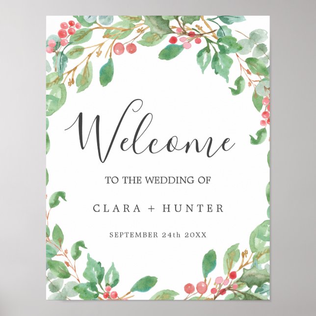 Póster Boda de bienvenida a la vegetación y la vegetación (Frente)
