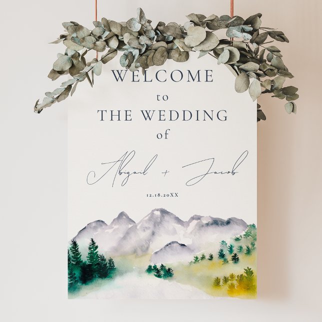 Póster Boda de bienvenida al destino de montaña de Boho C (Boho Colorado mountain destination welcome wedding Poster)