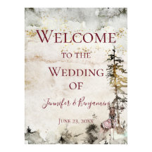 Boda de bienvenida Alpine Mountain Stag Burgundy |