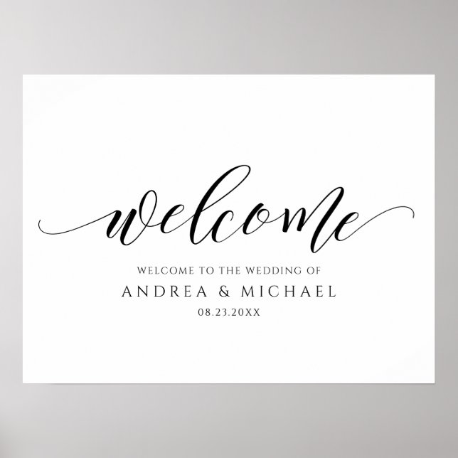 Póster Boda de Bienvenida Caligrafía Moderna Despedida de (Frente)