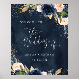 Póster Boda de bienvenida con floral de espuma de la mari