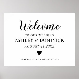 Póster Boda de bienvenida de caligrafía elegante y rústic