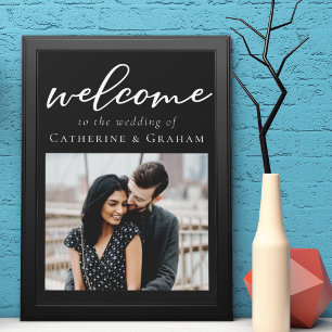 Póster Boda de bienvenida de foto con escritura blanca si