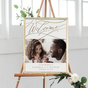 Póster Boda de bienvenida de la caligrafía romántica de o