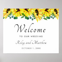 Boda de bienvenida de Sunflowers GreenPoster