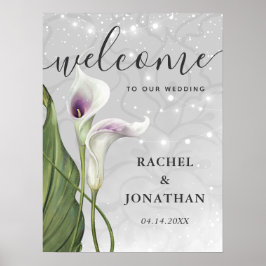 Póster Boda de bienvenida de White and Purple Calla Lily