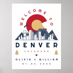 Póster Boda de bienvenida en Skyline estilo Denver Colora
