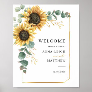 Póster Boda de bienvenida geométrica de Eucalipto de gira