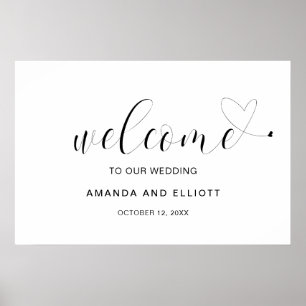 Póster Boda De Bienvenida Moderno Y Sencillo Elegante