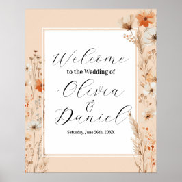 Póster Boda de bienvenida Rótulo Poster Summer Boho