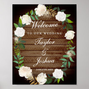 Póster Boda de bienvenida ruso Rótulo Rubor Gold Watercol