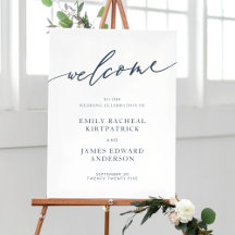 Boda de bienvenida simple de Marina Blue Calligrap