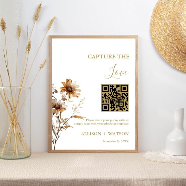 Póster Boda de Boho Capturar amor QR boda foto (Subido por el creador)