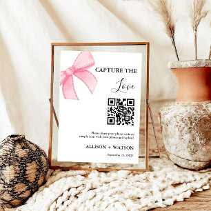 Póster Boda de Bow Capturar amor QR boda de código foto