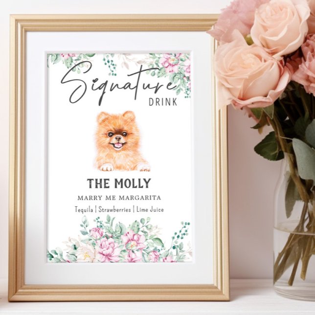 Póster Boda de cachorros de Pomerania Rótulo de bebida po (Subido por el creador)