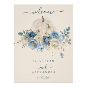 Póster Boda de calabaza azul de la marina FallinLove Post
