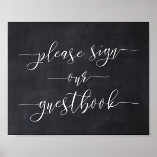 Póster Boda de caligrafía de Chalkboard Rótulo Nuestro li