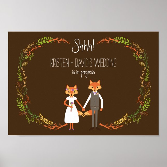 Póster Boda de caprichos de madera en curso (Frente)