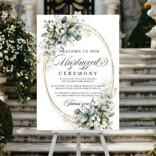 Póster Boda de ceremonia desconectada con vegetación verd