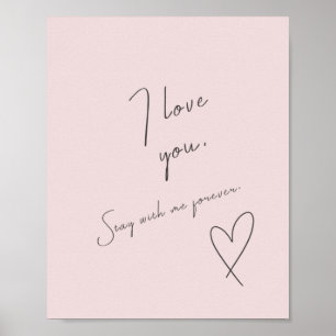 Póster Boda de citas de amor Día de San Valentín Rubor Ro