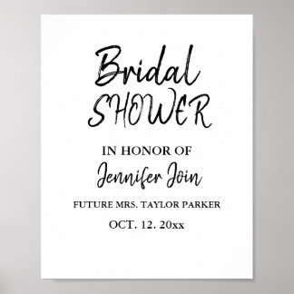 Póster Boda de cobre elegante clásico espuma de ducha de