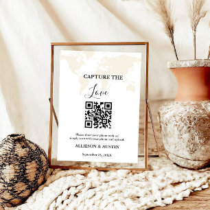 Póster Boda de código QR de captura de bodas de destino